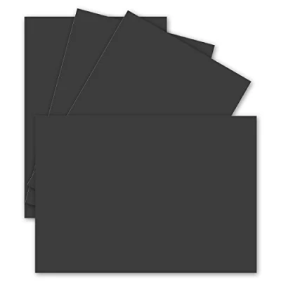 Abbildung von 25 Einzel karten DIN A6 10,5 x 14,8 cm 240 g/m² Schwarz Tonkarton Bastelpapier Bastelkarton Bastel blanko Postkarten