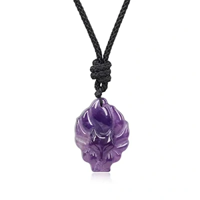 Abbildung von COAI Herren Damen Geschenkideen Neunschwänziger Fuchs Anhänger aus Amethyst Glücksanhänger