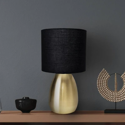 Abbildung von näve Tischleuchte »Aurum«, 1 flammig, Leuchtmittel E14 ohne Leuchtmittel, 1xE14, Textilschirm grau, Fuß stahl blank, Höhe 33cm, Zuleitung 150cm