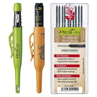 Abbildung von vasalat Pica Dry Tieflochmarker Graphit + 150 rot 10 Ersatzminen