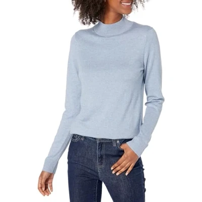 Abbildung von Amazon Essentials Damen Leichter Pullover mit Stehkragen (in Übergröße erhältlich), Indigoblau Meliert, S