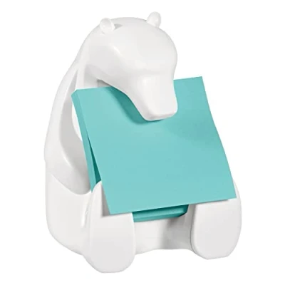 Abbildung von Post it Dispenser Z Notes Bear, inkl. 2 Blöcken Super Sticky Notes, 90 Blatt pro Block, 76 mm x mm, Farbe: Türkis Für eine unkomplizierte Entnahme von Haftnotizen auf deinem Schreibtisch