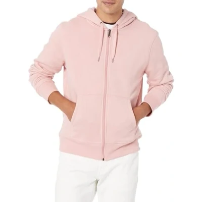 Abbildung von Amazon Essentials Herren Fleece Kapuzenpulli mit durchgehendem Reißverschluss (erhältlich in den Größen Big &amp; Tall), Rosa, S