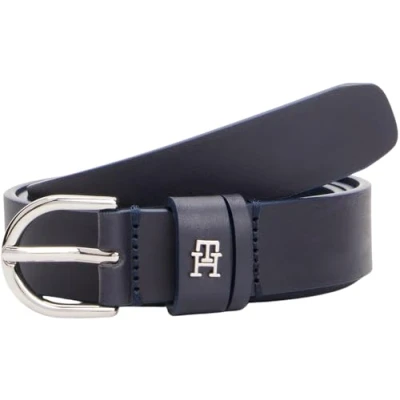 Abbildung von Tommy Hilfiger Damen Gürtel Essential Effortless 2,5 cm Ledergürtel, Blau (Space Blue), 75