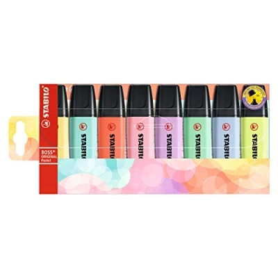 Abbildung von Textmarker STABILO BOSS ORIGINAL Pastel 8er Pack mit 8 verschiedenen Farben