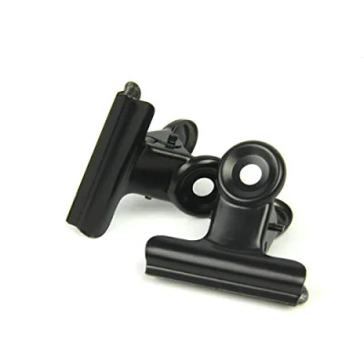 Abbildung von Coideal Schwarze kleine Bulldogge Clips, 30 Stück Metall Scharnier Clips Datei Papiergeld Binder Klemmen für Tags Taschen, Geschäfte, Büro und Küche zu Hause (schwarz, 22mm)