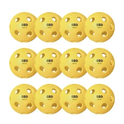 Abbildung von OZO Pickleball 12er Set Hallenbälle, 26 Löcher, Spritzgussform, Injection