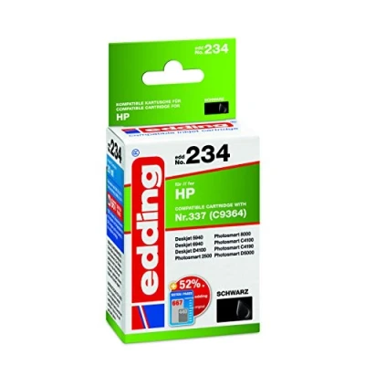Abbildung von edding Druckerpatrone EDD 234 Einzelpatrone Schwarz 20 ml Reichweite 845 Seiten Ersetzt HP 337 (C9364EE)