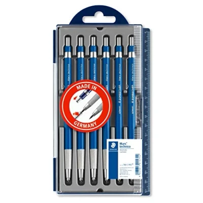 Abbildung von STAEDTLER Mars 780 C PR5 Fallminenstift, technico mit integriertem Minenspitzer 2 mm, 5 und 1 Promotion, 6 Stück (1er Pack)
