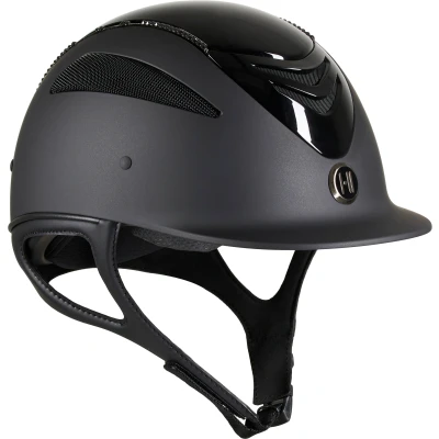 Abbildung von OneK Reithelm Defender Glossy Top Swarovski Schwarz 1