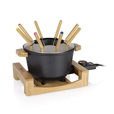Abbildung von Princess Bambus Fondue Pure Black geeignet für bis zu 8 Personen, 800 Watt, 1,5L Fasssungsvermögen, einfache Reinigung, 173025
