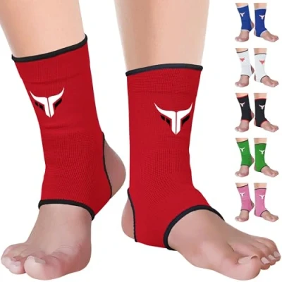 Abbildung von Mytra Fusion Knöchelbandage Atmungsaktive MMA, Muay Thai, Fitnessstudio, Kampfverband Boxen (Red, L/XL)