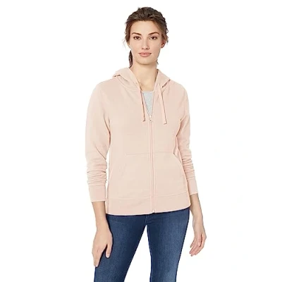 Abbildung von Amazon Essentials Damen Hoodie mit Langem Reißverschluss aus French Terry Fleece (Erhältlich in Übergröße), Hellrosa, L