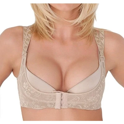 Abbildung von Boolavard Dirndl Push Up/Büstenhebe Beige &amp; Schwarz (XXL, Beige)