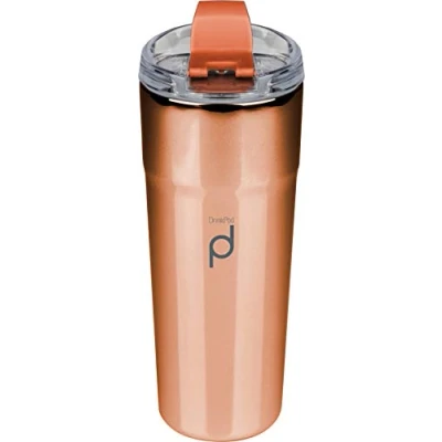 Abbildung von DrinkPod HCF 500CU Doppelwandiger Vakuum Kaffeebecher aus Edelstahl 500ML, 6 Stunden Heiß/Kühl Auslaufsicher BPA Frei, Metallisch Kupfer, Reisetasse, Trinkflasche, unterwegs Trinken, 500 milliliters