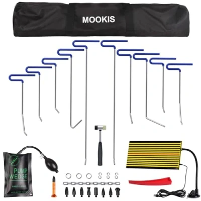 Abbildung von Mookis Dellen Reparaturset Auto 31PCS Ausbeulwerkzeug Hagelreparaturset mit 10PCS Hebel Wird zur Reparatur von und Türbeulen Verwendet