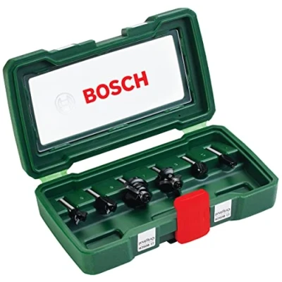 Abbildung von Bosch Accessories 6tlg. Hartmetall Fräser Set (für Holz, Ø Schaft 6 mm, Zubehör Oberfräse)