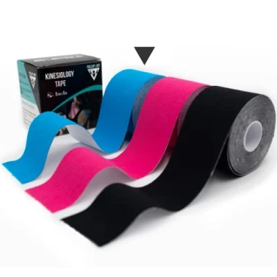 Abbildung von Kinesio Tapes hautfreundliches &amp; latexfreies Sport Tape, Kinesiologie Tape 5cm x 5m, elastisches wasserfestes Therapie Physio mit langanhaltender Haftbarkeit (blau)
