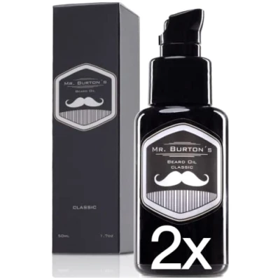 Abbildung von Doppelpack Bartöl Mr. Burton&#039;s Beard Oil classic Made in Germany 2x50ml Bart Öl für die Bartpflege mit Arganöl Tierversuchsfrei und vegan