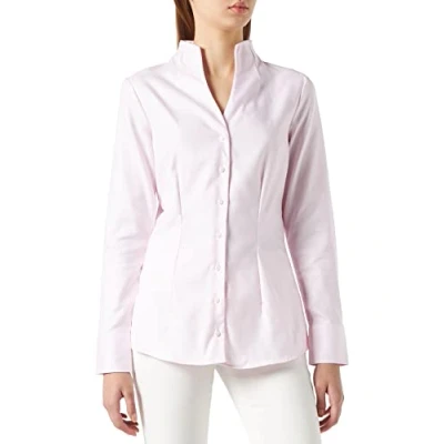 Abbildung von Seidensticker Damen City Langarm Slim Fit Kelchkragen Bügelleicht Bluse, Rosé, 46 EU