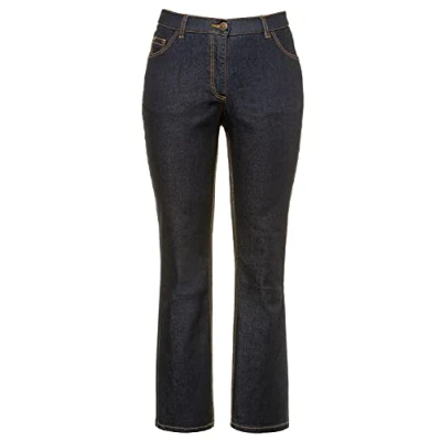 Abbildung von Ulla Popken Damen Marie, Bootcut, Comfort tailleband, 5 pocket Bootcut Jeans, Blau (Dark Denim 93), 42W / 32L