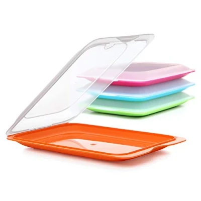 Abbildung von TATAY Set mit 4 Aufschnittbox Fresh, BPA frei, Mehrweg, Stackables, Geschirrspüler &amp; MWO, zufällige Farben. Maßnahmen 17cm x 3,2cm 25,2cm