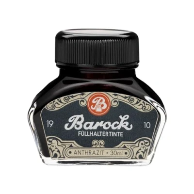Abbildung von Barock 1910 Anthrazit, Schreibtinte für Füllhalter, Glasfedern, Tintenroller, Füllhaltertinte im Tintenfass, 30 ml, grau