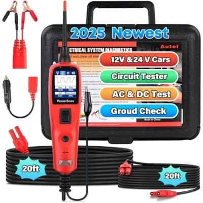 Abbildung von Autel® PowerScan PS100 Schaltungssonden Kit, Diagnosewerkzeug für Elektrische Systeme, Eingebautem Leistungsschalter, Ablesbarem AC /DC Stromwiderstand, Durchgangs /Sonden /Signaltest [Nur Englisch]