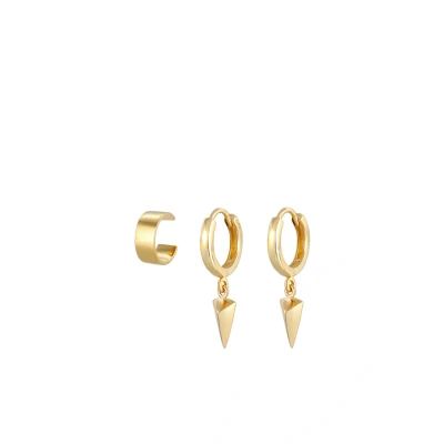 Abbildung von Elli 2ER SET Earcuff Creole Dreieck Ohrringe goldcoloured, Damen, Größe: One Size, Gold coloured