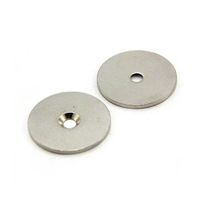 Abbildung von Counterunk Steel Disc Für Die Verwendung von Magneten, Hängegrafiken Oder Notizenboards 32mm Durchmesser x 2mm Dickes 4mm Loch Pack 10