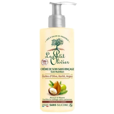 Abbildung von LE PETIT OLIVIER Nutrition Pflegecreme ohne Ausspülen Olivenöle, Shea &amp; Argan entwirrt, nährt repariert trockenes geschädigtes Haar Silikon, Sulfate hergestellt in