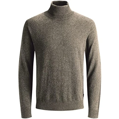 Abbildung von JACK &amp; JONES Herren JJEEMIL Knit ROLL Neck, Crockery/Twisted w. Mulch, XXXL