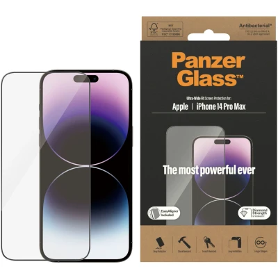 Abbildung von Apple iPhone 14 Pro Max Panzerglas PanzerGlass Ultra Wide Fit Anti Bacterial Screenprotector incl. applicator Antibakterieller