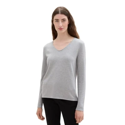 Abbildung von TOM Tailor Basic Rollkragen Strickpullover, Damen, Größe: Small, Medium silver grey melange