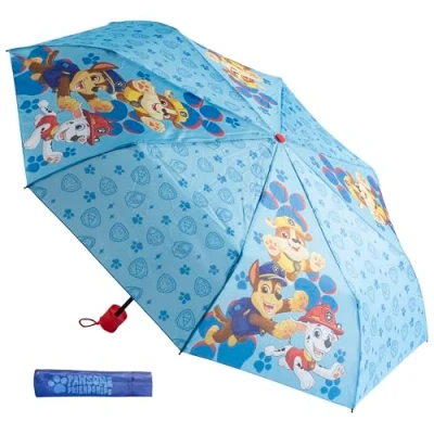 Abbildung von Undercover faltbarer Regenschirm Paw Patrol Taschenschirm mit Schutzhülle 94 cm Durchmesser Leichtgewicht und ideal für Kinderhände