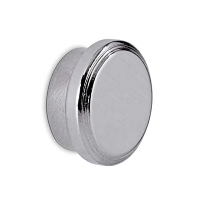 Abbildung von MAUL Neodym Magnet Ø 16 x 7 mm Starker mit hoher Haftkraft (5kg) elegantem und modernem Design Ideal für Magnettafel, Kühlschrank Whiteboard Silber