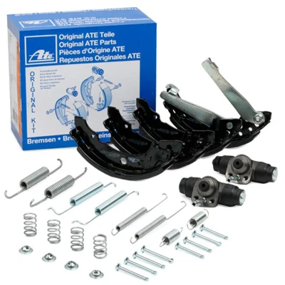 Abbildung von ATE Original Kit 03.0420 0617.3 Bremsensatz, Trommelbremse mit Radbremszylinder, Zubehör VOLKSWAGEN: Polo II Coupe, III Hatchback kfzteile,