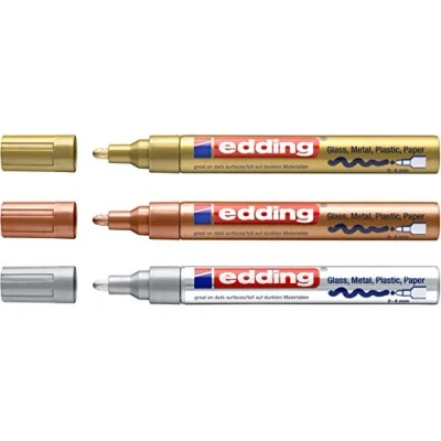 Abbildung von EDDING 750 Lackmarker 3er Sparpaket 9 Farben &amp; Sortierte zur Auswahl! (3er Set, Sortiert Metallic)