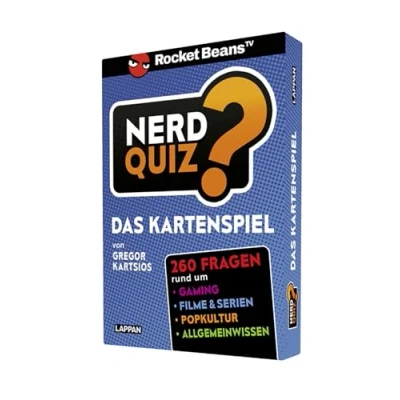 Abbildung von Nerd Quiz das Kartenspiel: 260 Fragen rund um Games, Filme und Popkultur Präsentiert von Rocket Beans TV! Quizspiel für große Runden Kartenspiel unterwegs