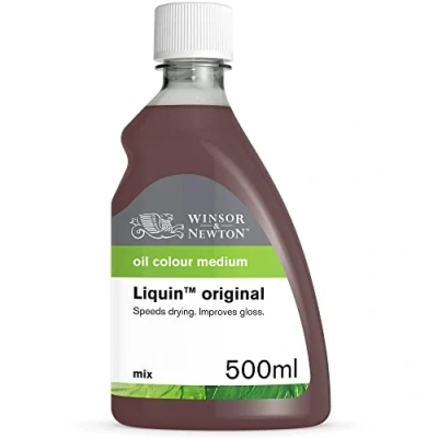 Abbildung von Winsor &amp; Newton 3049751 Ölmalmittel, Liquin Original, 500 ml Flasche, flüssiges Malmittel auf Alkydbasis, halbiert die Trocknungszeit von Ölfarben, steigert Transparenz, schützt vor Vergilbung
