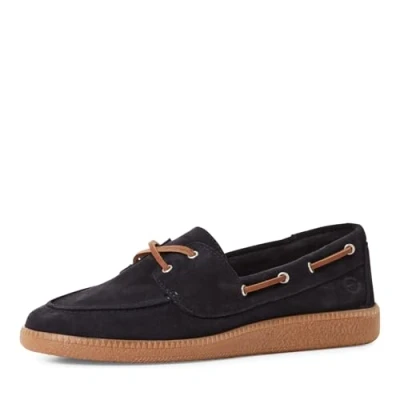 Abbildung von Tamaris Damen Klassische Ballerinas, Frauen Flats,Comfort Lining,TOUCHit Fußbett,Slip ons,klassisch elegant,Ballerinen,Navy,42 EU