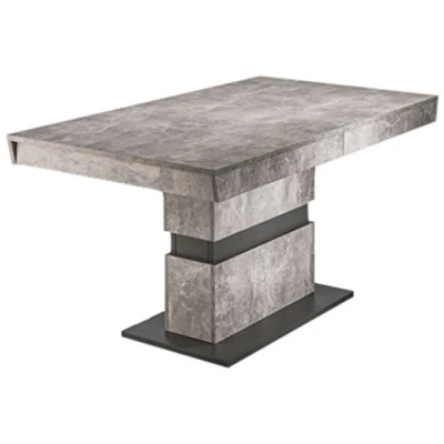 Abbildung von byLIVING Esszimmertisch MATTHEW /Küchen Tisch 140 cm mit Auszugsfunktion auf 195 /Auszugstisch Light Atelier Beton Optik grau /Esstisch ausziehbar Einlegeplatte /140 195x90x75cm (LxBxH)