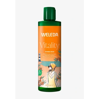 Abbildung von WELEDA Bio Vitality XL Duschgel vegan Naturkosmetik Sanddorn Dusche für Frauen &amp; Männer mit Grapefruit / Sandelholz Duft Natürliche Hautpflege Duschseife zur täglichen Reinigung (1x 400ml)