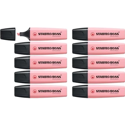 Abbildung von Textmarker STABILO BOSS ORIGINAL Pastel 10er Pack rosiges Rouge