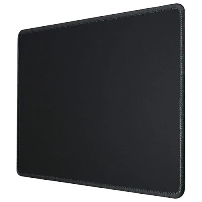 Abbildung von silmo Mauspad 320 x 270 mm Stoff Mousepad Schwarz Vernähter Rand rutschfest für Office und Gaming Maus 32 27 cm Mouse Pad Mat Mausunterlage alle Arten