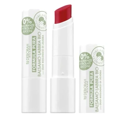 Abbildung von Deborah Milano Farbiger Lippenbalsam BIO PURA Formula Red Brick Nr. 5 LSF 10, tierversuchsfrei vegan, 100% natürlicher Ursprung