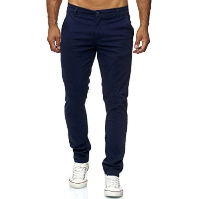 Abbildung von Elara Herren Chino Hose Slim Fit Stretch Chunkyrayan MEL009 Navyblau 31/32