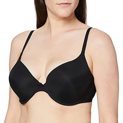Abbildung von Wonderbra Damen Ultimate Silhouette T Shirt BH aus Mikrofaser und Baumwolle nahtlos natürlicher Push Up Effekt , Micro BHschwarz, 75A