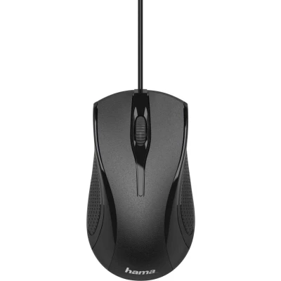 Abbildung von Hama Maus »Computermaus mit Kabel für Rechtshänder und Linkshänder, PC Maus«, kabelgebunden, Farbe Schwarz, 3 Tasten, Optische Office