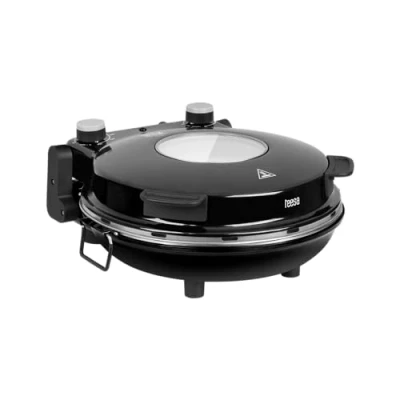 Abbildung von Teesa SUPREME Pizzaofen für Zuhause, Leistung 1200 W, Temperatur 80400 C, Durchmesser 32 cm, Fenster im Deckel, TSA3231